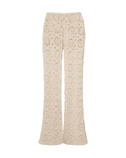 FRAME Natural Crocheted Trousers