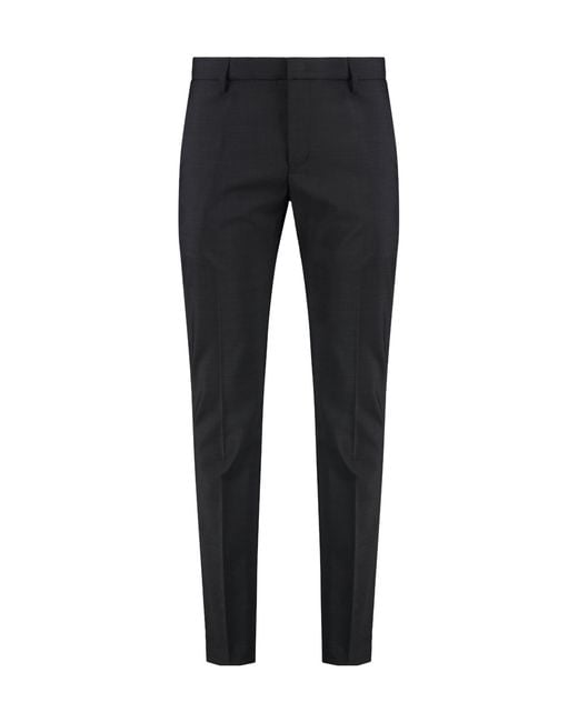 Dondup Black Tailored Slim-Fit Trousers for men