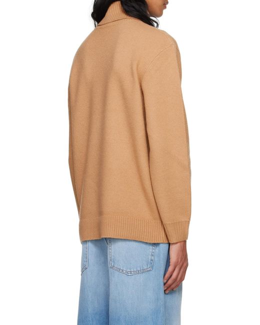 A.P.C. Brown Turtleneck Long-Sleeved Jumper for men