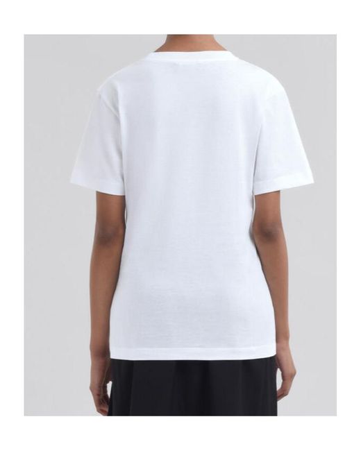 Marni White Scribbled Logo Jersey T-Shirt