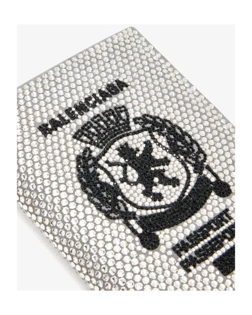 Balenciaga Gray Embellished Passport Calfskin Cardholder for men