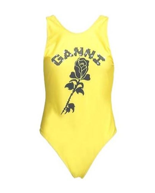 Ganni Yellow One-Piece Swimsuits