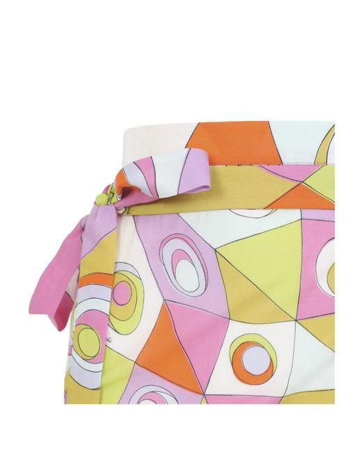 Emilio Pucci White Pucci Pattern-Printed Wrapped Maxi Skirt