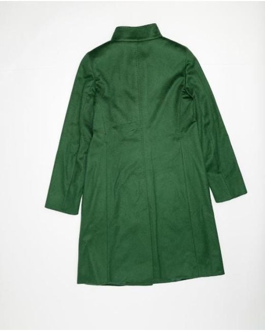 Max Mara Green Lapel Long-Sleeved Coat