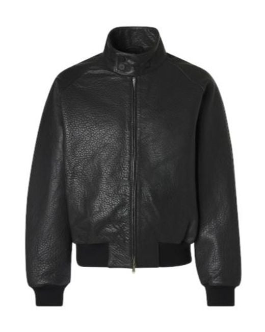 Studio Nicholson Black Over Leather Bomber Jacket for men