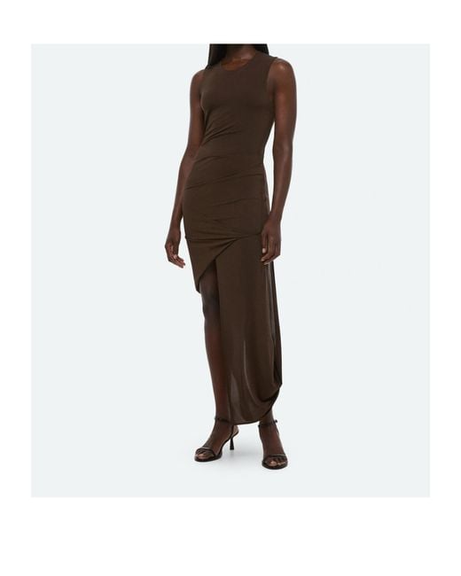 Helmut Lang Brown Twisted Drape Dress