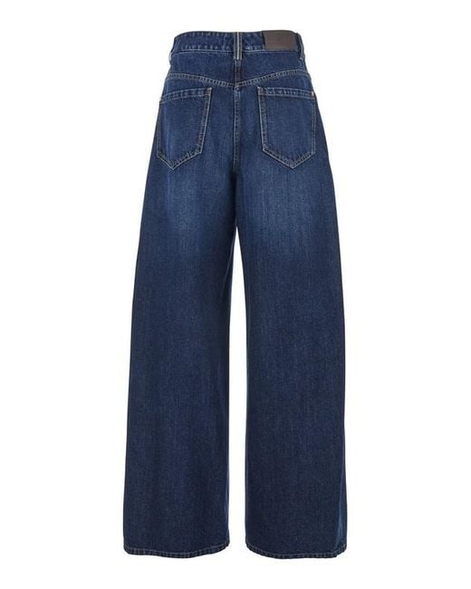 Brunello Cucinelli Blue Mid-Waisted Wide-Leg Jeans