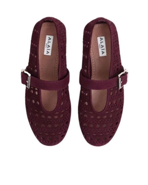 Alaïa Purple Alaïa Vienne Flat Ballerinas