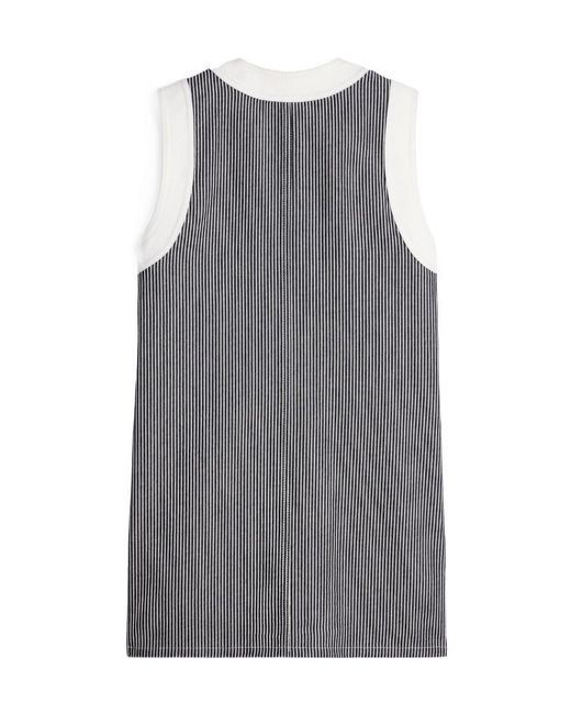 Céline Gray Trapeze Mini Dress With Hickory Stripes