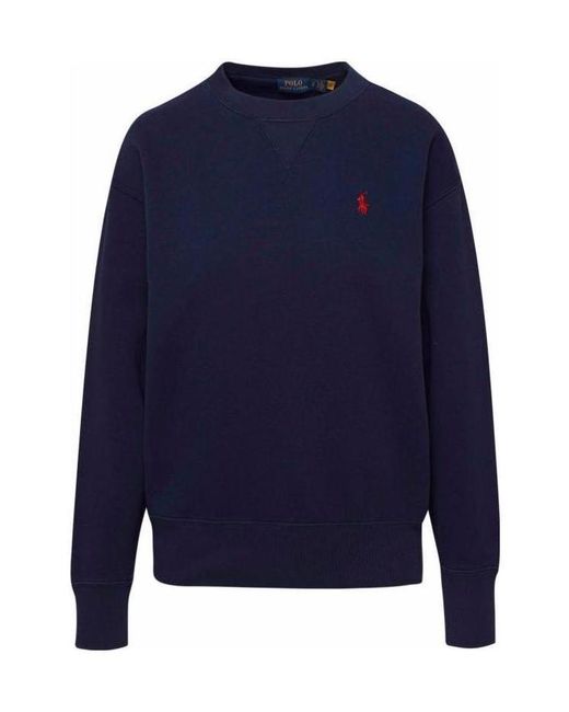Ralph Lauren Blue Polo Pony Embroidered Crewneck Sweatshirt