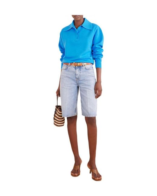ALÉMAIS Blue Loosefit Wool Knit Sweater