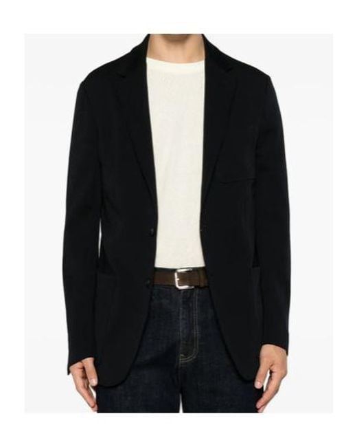 Canali Black Long-Sleeved Casual Jacket for men