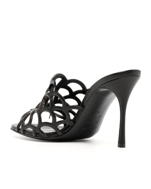 Sergio Rossi Black Open-Toed Heels