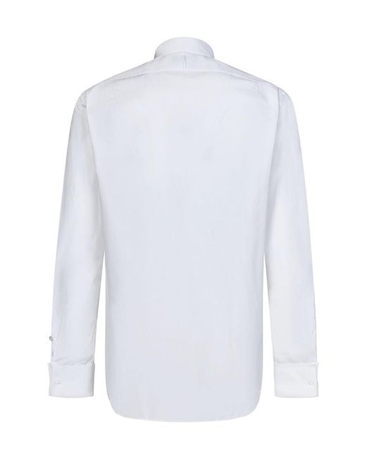 Ralph Lauren White Long Sleeved Buttoned Poplin Shirt for men