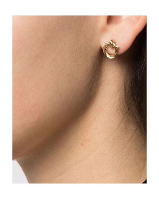 Ferragamo Metallic Twisted Gancini Earrings