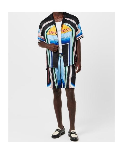 Casablanca Blue Elastic Waist Shorts for men