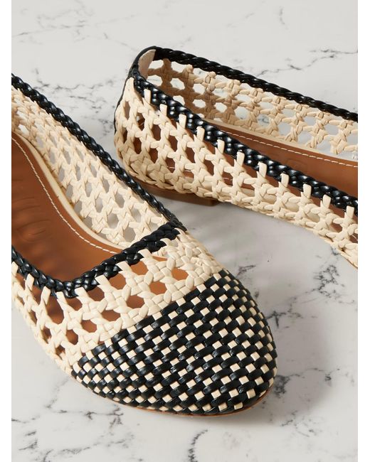 Staud Brown Nell Woven Leather Ballet Flats