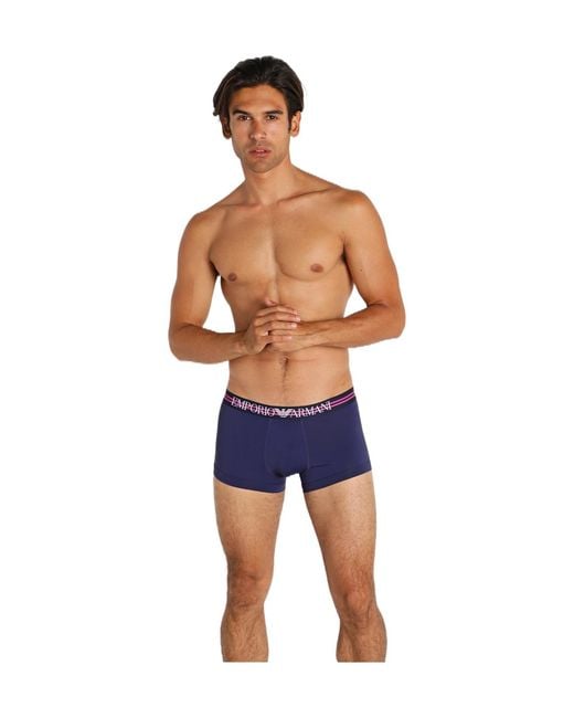 Emporio Armani Blue Elastic Waist Underwear for men