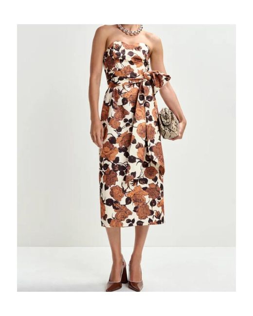 Essentiel Antwerp White Juror Floral Strapless Dress