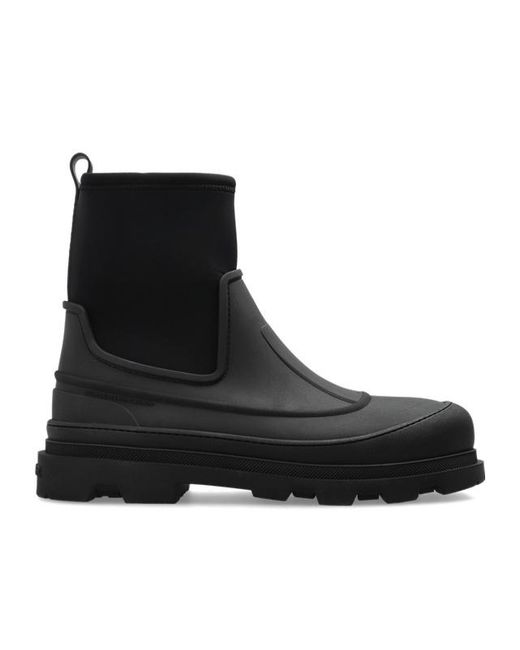 Moncler Black Round-Toe Short Boots for men
