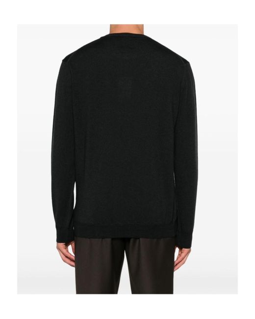 Woolrich Black Logo Embroidered Sweater for men