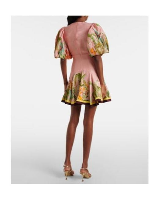 ALÉMAIS Pink Papaya Linen-Blend Minidress
