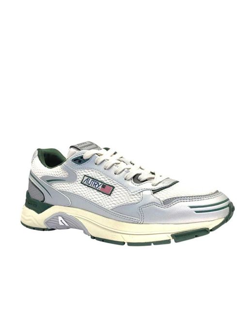 Autry White Metallic Mesh Sneakers for men