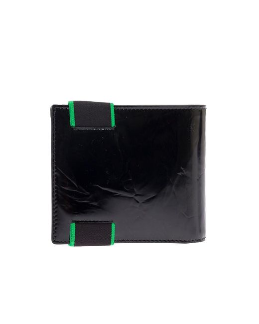 Bottega Veneta Green Embroidered Logo Folded Wallet for men