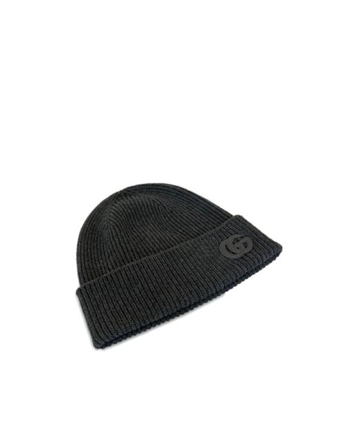Gucci Black Logo Patch Beanie for men