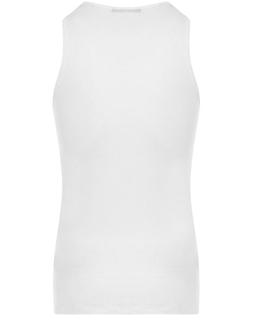 Tom Ford White Ribbed Crewneck Tank Top for men