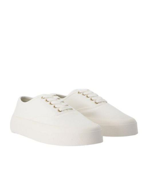 Maison Kitsuné White Laced Sneakers