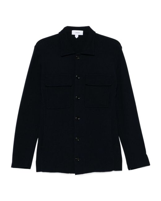 Lardini Blue Button-Up Jacket for men