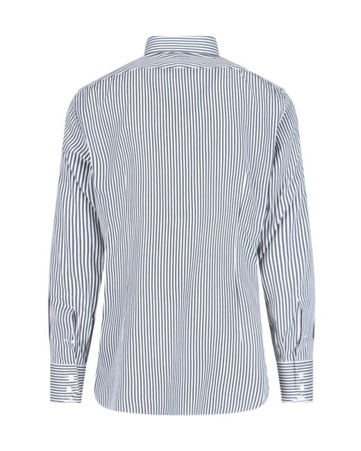 Tom Ford Blue Striped Long-Sleeved Shirt for men