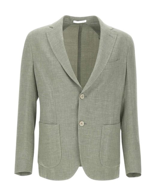 Eleventy Green Single-Breasted Slim-Fit Blazer for men