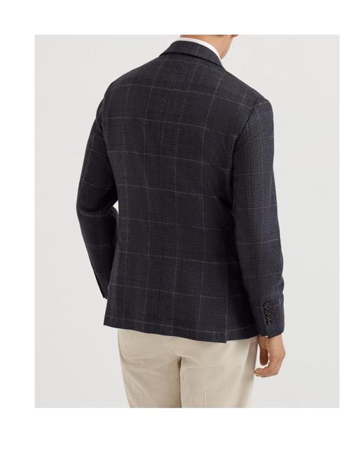 Brunello Cucinelli Blue Double-Breasted Blazer for men