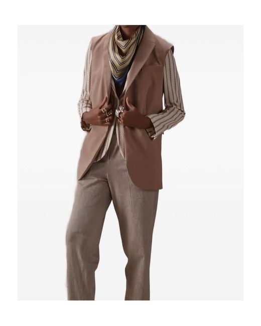 Circolo 1901 Brown Sleeveless Vest