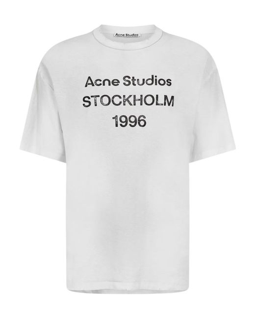 Acne White Logo T-Shirt for men