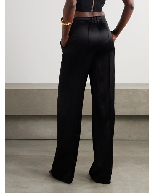 Balmain Black Crepe Straight-Leg Tailored Trousers