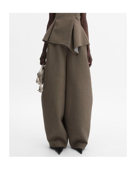 Magda Butrym Green Balloon-Fit Tailored Pants