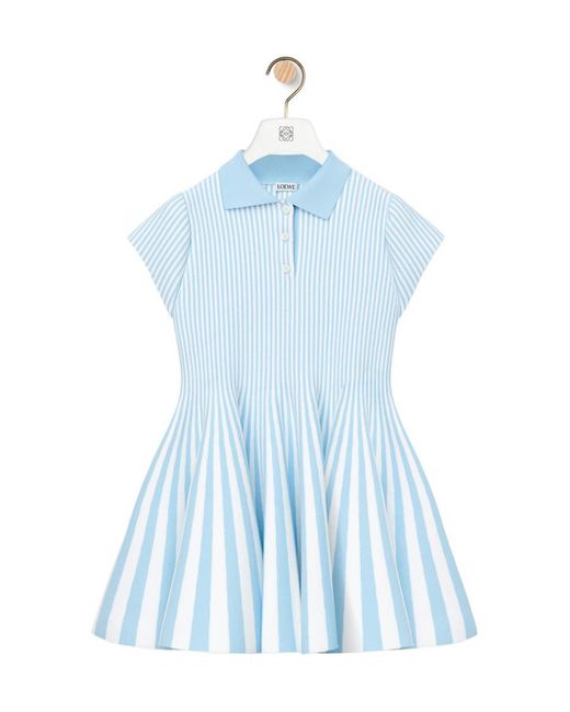 Loewe Blue Striped Mini Dress