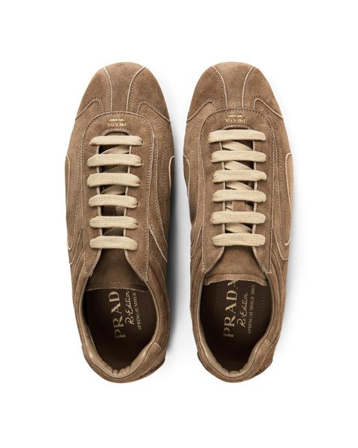 Prada Brown Suede Low Top Trainers for men