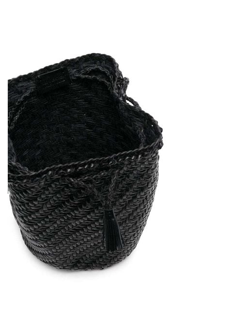 Dragon Diffusion Black Drawstring Knitted Shoulder Bag