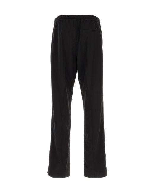 Ferragamo Black Ferragamo Straight-Leg Elasticated Waistband Trousers for men