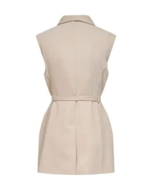 P.A.R.O.S.H. Natural Belted Sleeveless Top