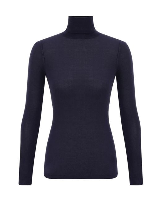 Zimmermann Blue Fine Knit Roll Neck Top