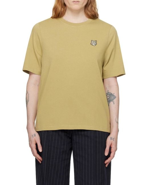 Maison Kitsuné Yellow Maison Kitsuné Bold Fox Crewneck T-Shirt