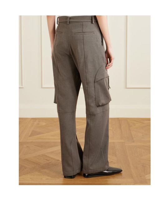Frankie Shop Gray Casual Pants With Belt Loops