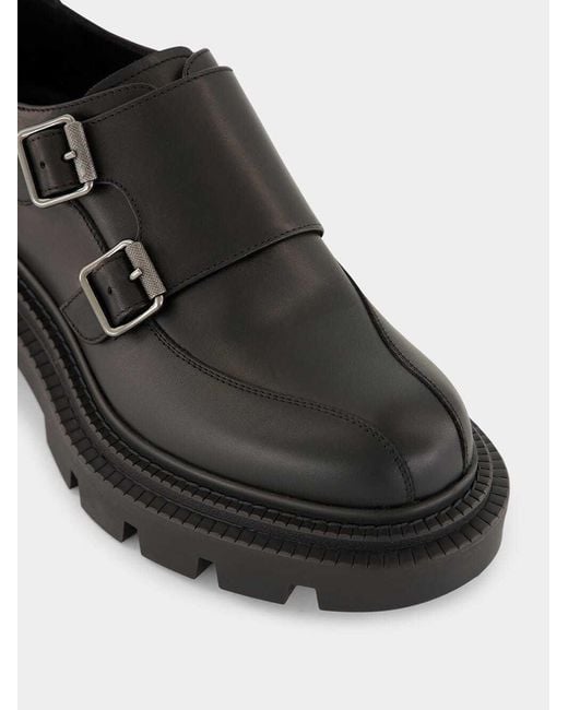 Christian Louboutin Black Antonina College Double Buckle Loafers