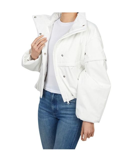 Max Mara White Long-Sleeved Cotton-Padded Jacket