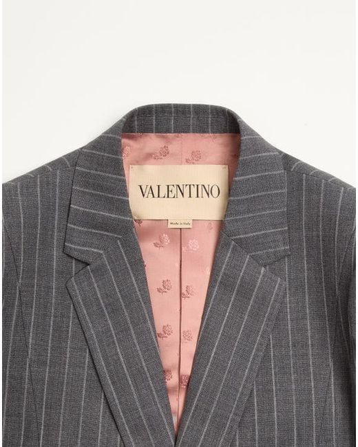 Valentino Gray Single-Breasted Jacket for men